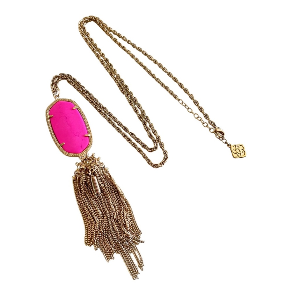 ❤️SOLD❤️Kendra Scott Gold and Hot Pink Tassel Pendant Necklace